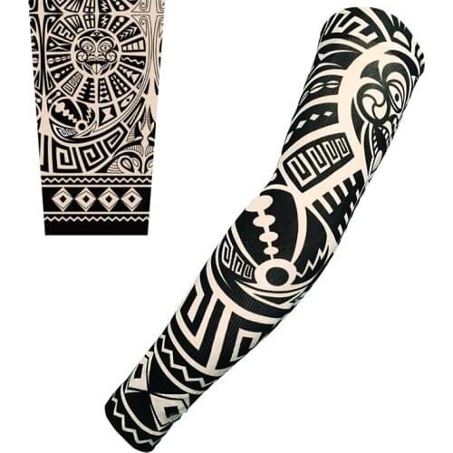 3D Print Tattoo Sleeves Men Women Summer UV Sun Protection Cool Cycling Sleeves