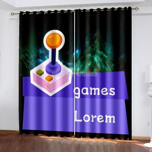 New Gamepad Shading Window Drapes for Bedroom Living Room Cartoon Curtain Blackout Insulation Polyester Decor Boys Girls Gifts