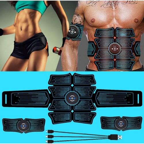 New Rechargeable Abs Stimulator Muscle Toner Muscle Abdominal Hip Trainer Electrostimulation Fitness Massager Fitness Equipment