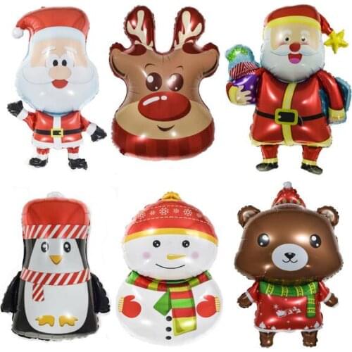 New Christmas balloon Christmas decoration Santa snowman Christmas penguin elk aluminum film balloon