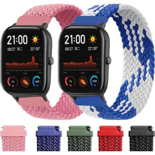 Braided SOLO LOOP Strap For Xiaomi Amazfit Bit/Gts2-Bip-Pace-Gtr 42/46mm Smartwatch GTR/GTS 47mm 42mm Bracelet Smartwatch Band