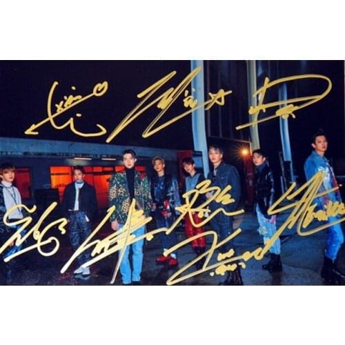 Hand signed EXO autographed group photo LOVE SHOT 5*7 122018D