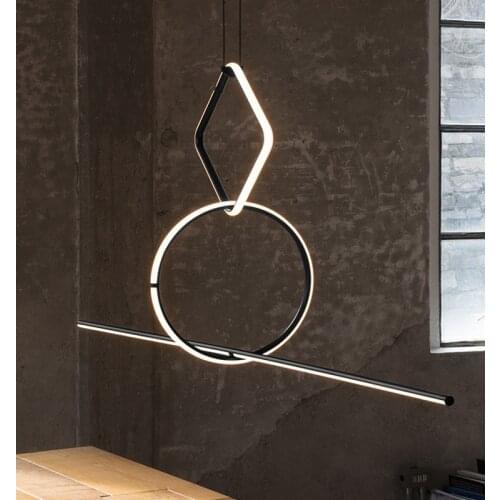 Nordic Modern Geometric Pendant Lights Living Room Restaurant Bar designer individual creative Art line Hanging Lamps Fixtures