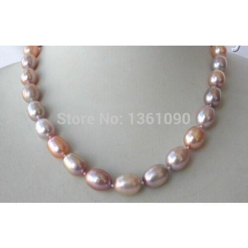 Stunning big 13mm baroque multicolor freshwater cultured pearl necklace