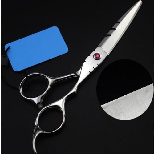 New professional Japan 440c 5.5 / 6 inch Laser wire hair scissors serrated blades cutting barber shears hairdressing scissors