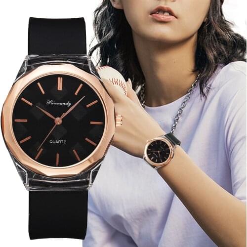 Simple Black Quartz Watches Women Minimalist Scale Design Silicone Strap Wrist Watch Big Dial Womens Fashion Creative Watch