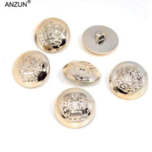 10pcs 25mm Plating Plastic Buttons Fashion Fastener For Craft And DIY Button Light Gold One Hole for Sewing Garaments DK-20