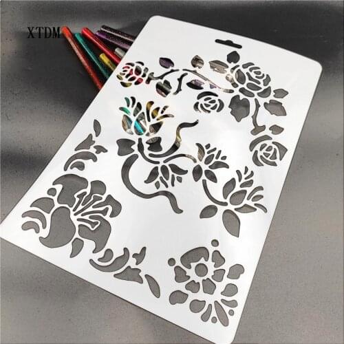 Rose plastic mold shield DIY cake scrapbook stencils hollow Embellishments printing lace ruler Valentines Day