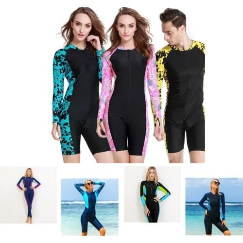 Anti UV One Piece Swimsuit Long Sleeve Swimwear Sun Protection Women Female Bathing Suit Surfing Swimming Snorkeling Swim Suits