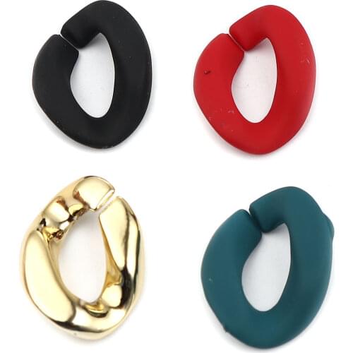 DoreenBeads Resin Painted Connectors Oval Black Findings for DIY Jewelry 23mm x 17mm, 20 PCs