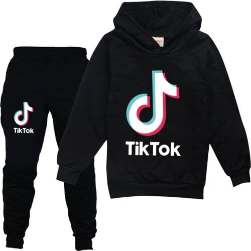 Tik Tok Children Clothing Set Spring Autumn Baby Boy Girl Clothes Suits Printed Hoodies T-shirts Pants 2 Pieces Child Streetwear
