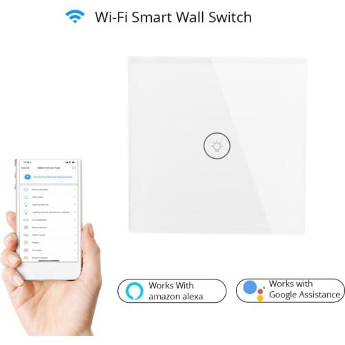 Wifi Smart Wall Touch Switch Glass Panel EU Standard APP Remote Control Works with Alexa Google Home