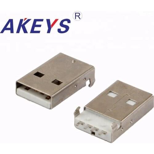 20PCS USB-A-04T A-type male AM SMT paster 180 degree USB connector with fixed pin