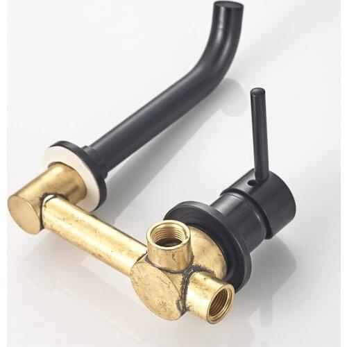 Vidric Wholesale And Retail Matte Black Oil Brushed/Chrome Brass Wall Mounted Basin Faucet Single Handle Mixer Tap Hot & Cold Wa
