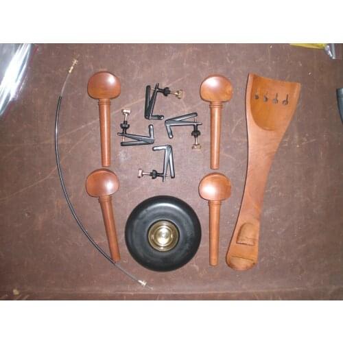 1 Set RED Jujube Cello Fitting with Cello Tail piece fine tuner & Tail gut 4/4