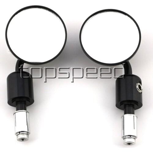 Motorcycle Handlebar End Mirrors For Honda Yamaha Suzuki Kawasaki Ducati Black