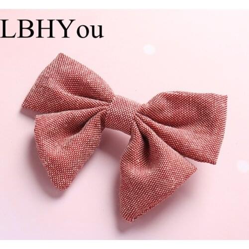 1pcs Soild Knot Bows Hair Accessories For Girls,Handmade Girls Bowknot Hair Clips,Kids Child Fabric Cotton Hairpins