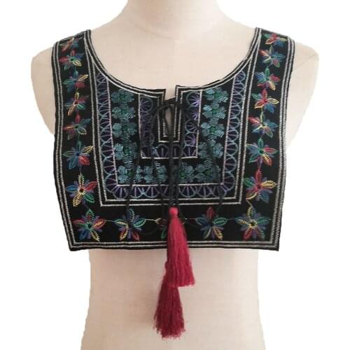 Womens Embroidery Applique Fake Collar Colorful Flower Sewing Fabric DIY Clothing Craft Supplies Accessories 1 Piece For Sale