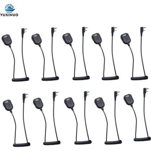 10PCS Mini LED Shoulder Handheld Speaker PTT Mic Microphone For Kenwood TYT Baofeng UV5R Retevis Radio Walkie Talkie Accessories