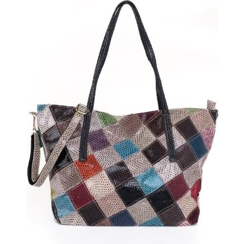 New Style Womens Bag in 2021 European and American Retro Handbag Solid Color Leisure Straddle Bag Bucket Bag Snake skin bag