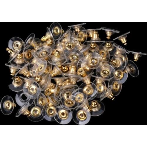 100Pcs Hypoallergenic Earring Back Safety Clutch with Pad Accessories New Earring Back