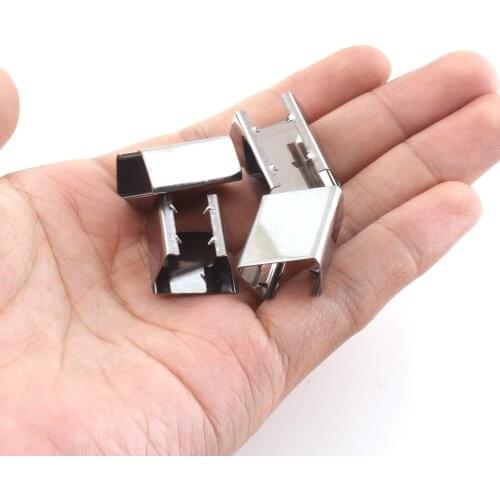 20/50pcs Silver End Crimp 16*20mm Crimp Ribbon End Cap Cord Tip Ribbon Crimp End Ribbon Clasp Cord End End Crimp Jewelry Fidding