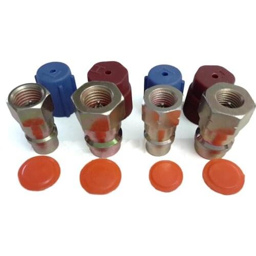 4 Kinds A/C 3/8 7/16 Port Adapter Retrofit Quick Release R12 Port To R134a With Caps Valves Quick Disconnect