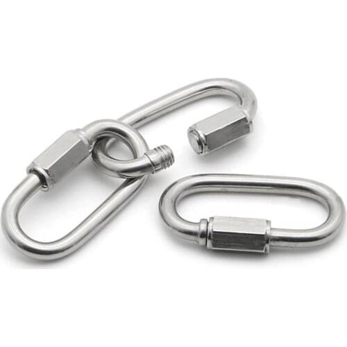 5pcs M5 Quick screw link Chain Fastener Hook Carabiner 304 Stainless Steel Repair Hiking Camping Quick Link Lock Ring