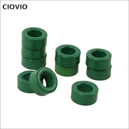 CIOVIO 50 Pcs Inductor Coils Green Toroid Ferrite Cores 10mm x 6mm x 5mm