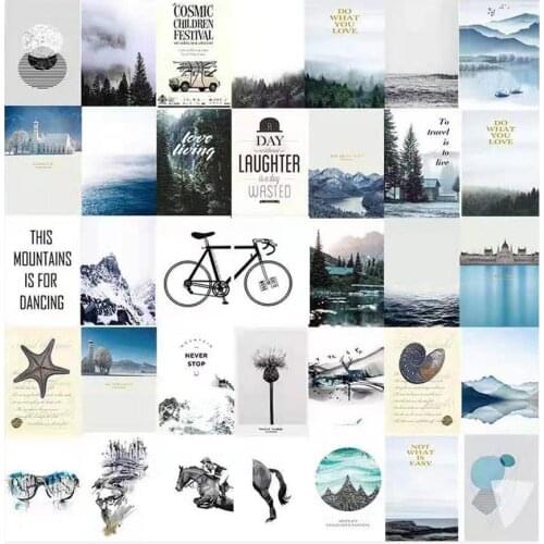 50PCS Aesthetic Wall Collage Kit Minimalistic Postcard Wall Art Bedroom Decor 10x15cm Wall Poster Home Wall Decor