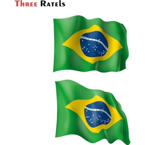 A612 Waving 3D Brazil flag for Car Sticker Motorcycle Helmet Decal Anti Scratch pvc&waterproof Film auto accessories