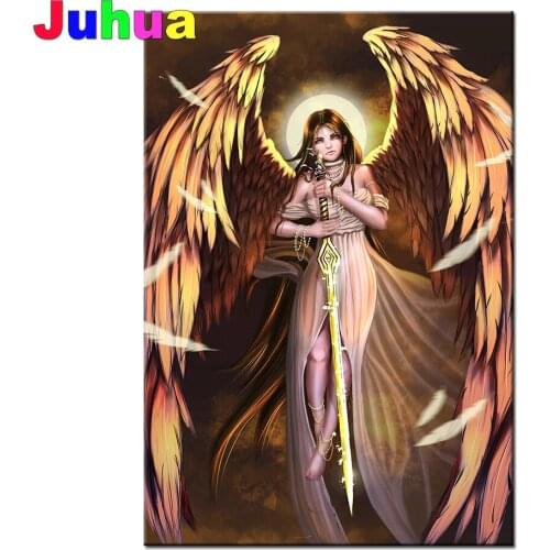 Full square round diamond painting Sword Angel 5D DIY diamond embroidery cross stitch mosaic picture of rhinestones home decor