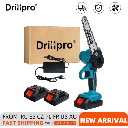 Drillpro 6 Inch Cordless Electric Saw Pruning ChainSaw Garden Tree Logging Saw Garden Tool Li Battery For Makiita 18V Battery