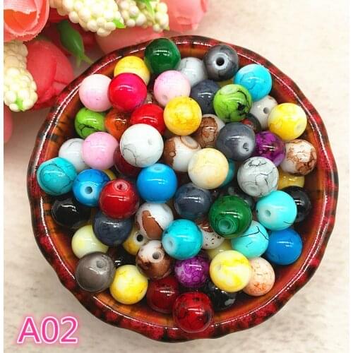 Wholesale 4/6/8/10mm Czech Glass Beads Round Charm Loose Spacer Beads Painted For Jewellery Making DIY Bracelet&Necklace