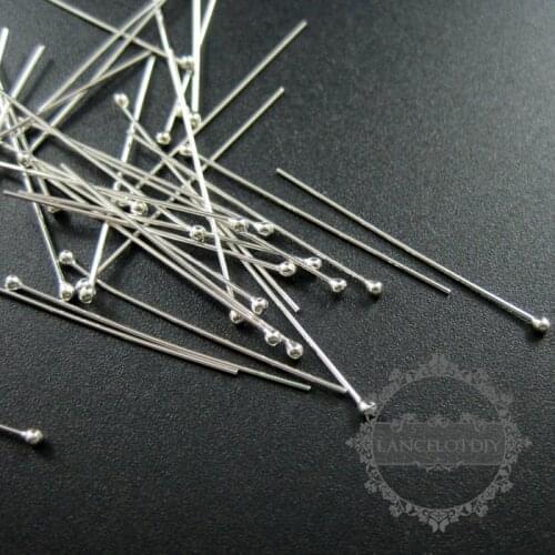 0.5x30mm 24gauge solid 925 sterling silver ball head pin DIY jewelry supplies findings 1512010