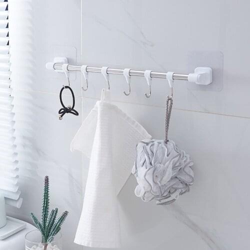 Bathroom Suction Cup Wall Hook Tower Hook Household Door Holder Shelf Hanger Clothes Storage Rack Multi-function R5460