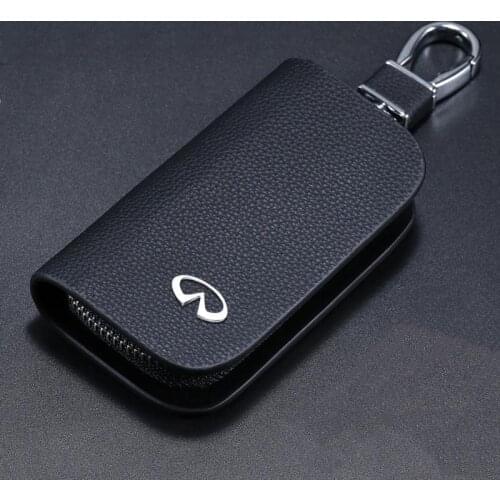 1PCS For Infiniti FX35 Q50 Q30 ESQ QX50 QX60 QX70 EX JX35 G35 G37 Genuine Leather Car Key Bag Case Cover Wallet Car Accessories