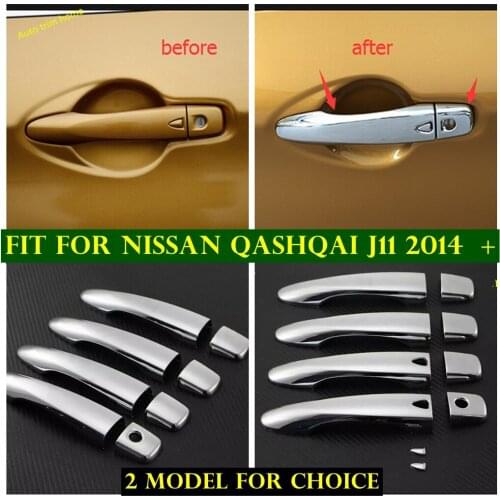 Chrome Accessories Side Door Pull Doorknob Handle Catch Cap Cover Trim Protection Kit Fit For Nissan Qashqai J11 2014 - 2020 ABS