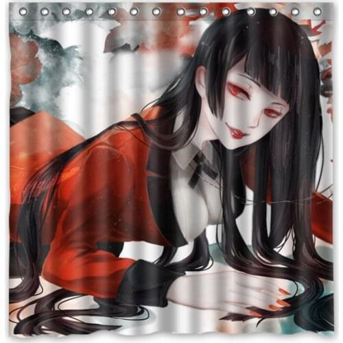 Kakegurui Waterproof Mildewproof Bath Curtain Polyester Fabric Shower Curtain For Bathroom Decor 180*180cm