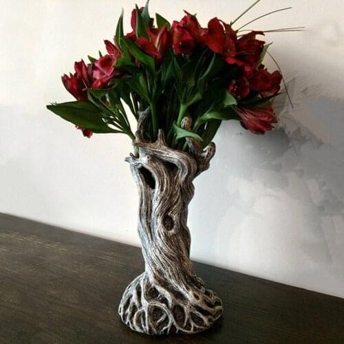 Ceramic Vase Dryad Decoration Vases Creative Trunk Handicraft Furnishings Handmade Flower Arrangement Vases Home Decoration