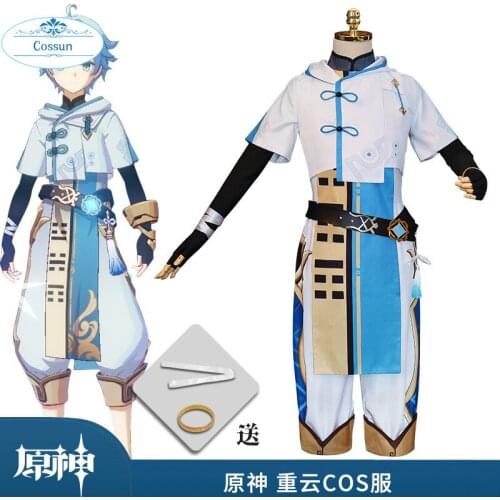 COSSUN Game Genshin Impact Cosplay Chongyun Cosplay Costume Game Genshin Impact Chong Yun Costume Full Set