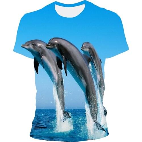 Summer Mens T-shirt Marine Animal 3D Printing Mens Short Sleeve Breathable O-neck Street Casual Top Xxs-6xl