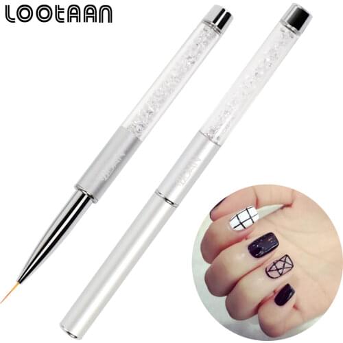 Lootaan 1 Pc Manicure Art Nail Liner Painting Drawing Brush Pen 5mm/7mm/10mm Nail Gel Polish Brushes Stripe Carving Builder Pen