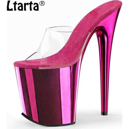 Ltarta Transparent Female Pole Dance High Heels 20CM Model Sandals Sexy Nightclub Hate Day High Model Platform Female LYP