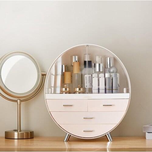 Magnetic Suction Double Door Makeup Storage Box Dustproof Lipstick Mask Shelf Beauty Box Skin Care Product Shelf Cosmetic Box