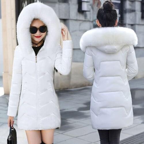 Fashion Winter Jacket Women Plus size 6XL Big Fur Hooded Thick Down Parkas Female Jacket Coat Slim Warm Winter Outwear 2021 New