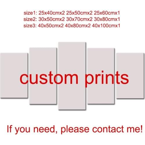 Modular Pictures 5 Pieces Custom Prints of Baby /Friends /Family Photo/Cartoon/Animal Pictures Wall Art Spray Paintings Unframed