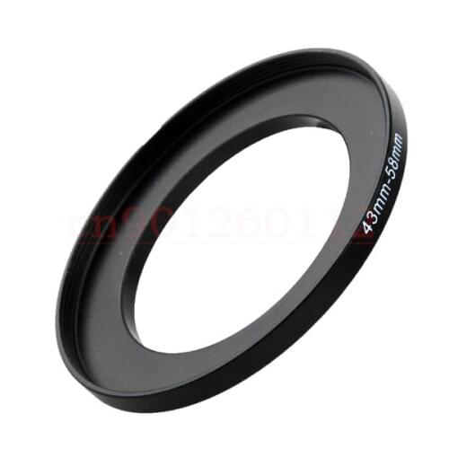 NEW 43mm-58mm BLACK Aluminum metal selling 43-58mm 43 to 58 43mm to 58mm Step Up Ring Filter Adapter HOT Wholesale