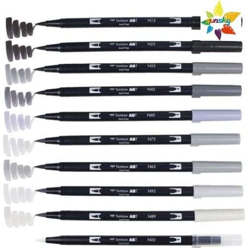 Original Tombow ABT Dual Brush Pen earth color series Single Self selected Art Markers Calligraphy Drawing Pen Blendable Brush