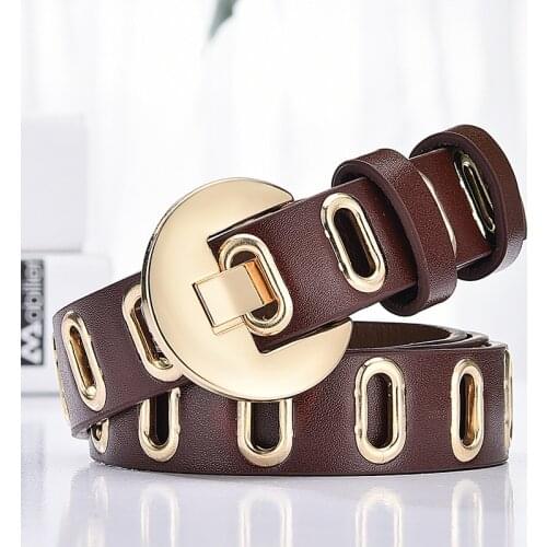 Womens Luxury Brand Hollow Fashion Authentic Belt Wild Student Jeans Trend Personality Ladies Belt Free Shipping